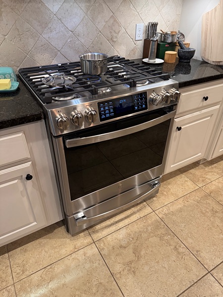 Photo of a GE Profile gas range